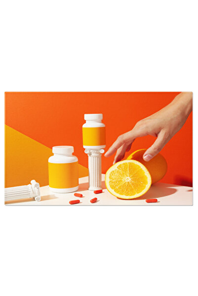 StoryGift Romania Tablou Canvas Suplimentare Esentiala Vitamina C Intro Sticla Sub Forma De Tablete, Ilustrand Im