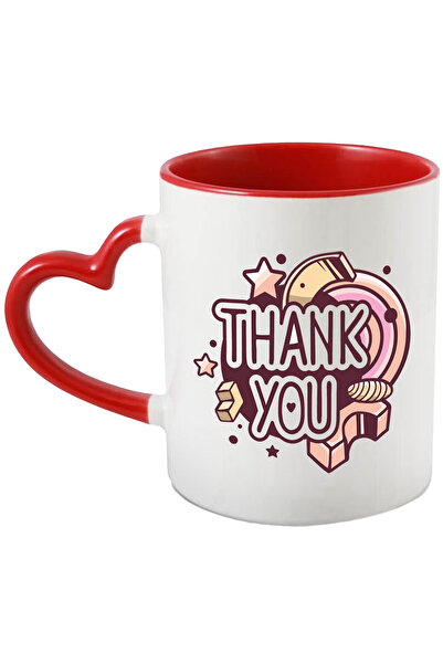 StoryGift Romania Cana Cu Mesaj In Engleza Thank You, Multumesc, Stele, Geome...