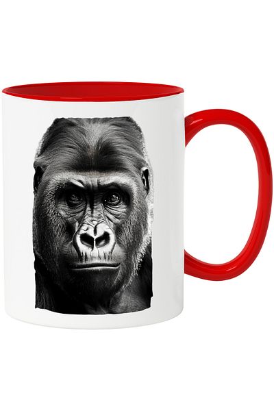 StoryGift Romania Mug With Exact Frontal Portrait Monkey, Wild Animals, Jungle, Ceramic, 330ml, With, STG