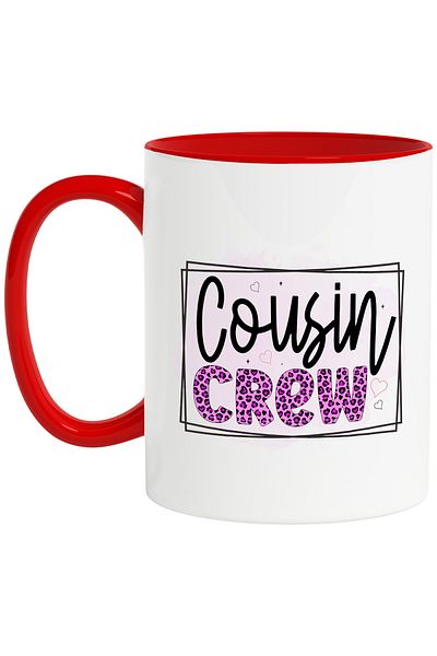 StoryGift Romania Mug with the message "Cousin crew", cousins ​​team, illustration, family, relatives, in, With, STG