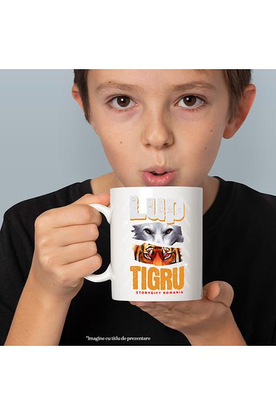 StoryGift Romania Mug Wolf and tiger the strongest, warriors, 330ml, Ceramic with White Handle, With Handle