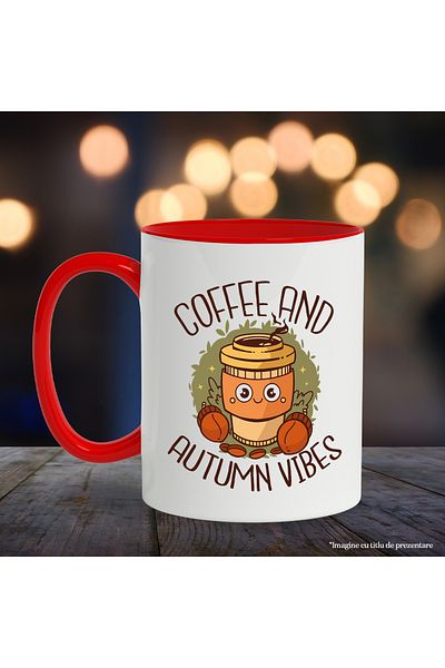 StoryGift Romania Coffee And Autumn Vibes Message Mug, Coffee, Acorns, Autumn, Multicolor 330 ml,, With ,STG.