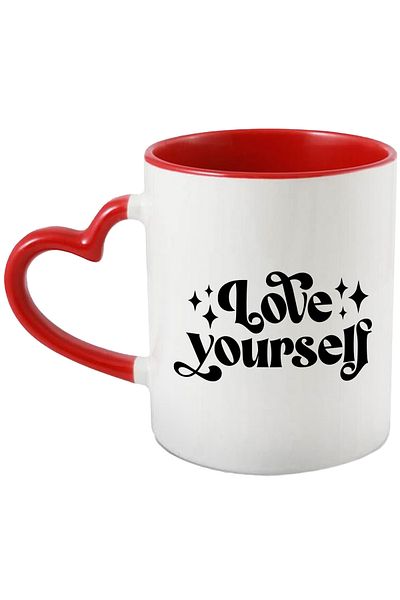 StoryGift Romania Mug with a message that encourages you to love yourself - "Love yourself" with, with, STG