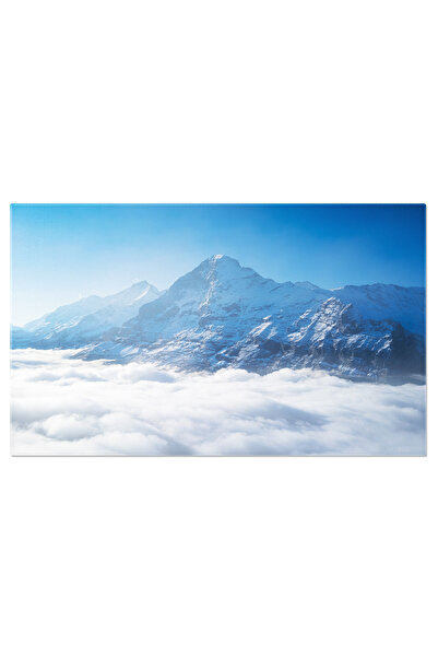 StoryGift Romania Tablou Canvas Varfuri De Munte Si Nori In Vale, Peisaj Mont...