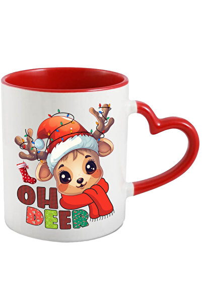 StoryGift Romania Cana cu ren vesel cu mesajul "Oh, deer", Craciun fericit, i...