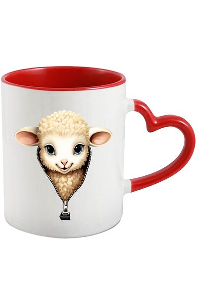StoryGift Romania Mug with a cheerful lamb | illustration | zipper | warm | playful | for co, With,STG.