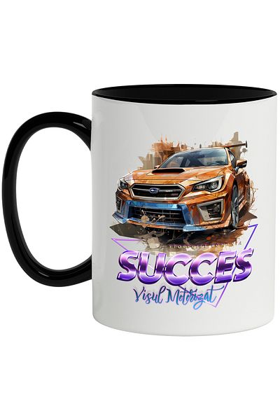 StoryGift Romania Mug With Message Success Dream Motorized, Car, Illustration, Multicolor 330 ml, Sky, With, STG