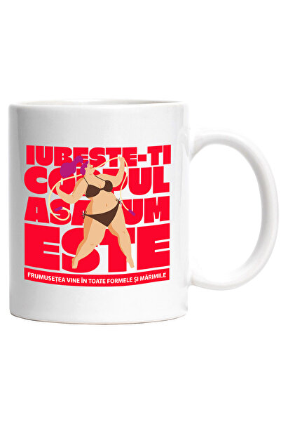 StoryGift Romania Cana Iubeste-ti Corpul asa cum Este!, 330ml, Ceramic cu Man...