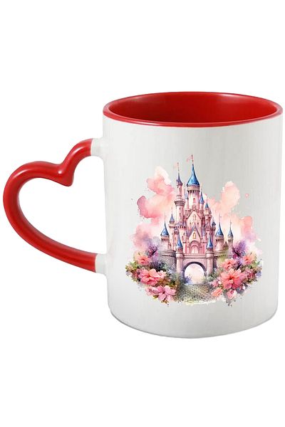 StoryGift Romania Disney palace mug | illustration | flowers | color spots | painting | world m, Cu,STG.