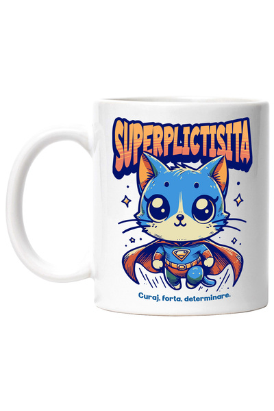 StoryGift Romania Cana Super Plictisita, SuperErou, Pisica Zburand, 330ml, Ce...