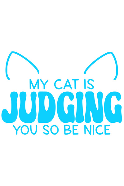 StoryGift Romania Sticker Eticheta 40CM Exterior cu textul "Pisica mea te jud...