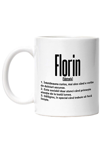 StoryGift Romania Cana Cu Numele Florin, Cu Mesaj Amuzant, Curios, Sociabil, ...