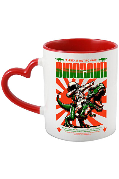 StoryGift Romania Cana Astronaut pe T-Rex Dinozaur, 330ml, Ceramica cu Maner ...