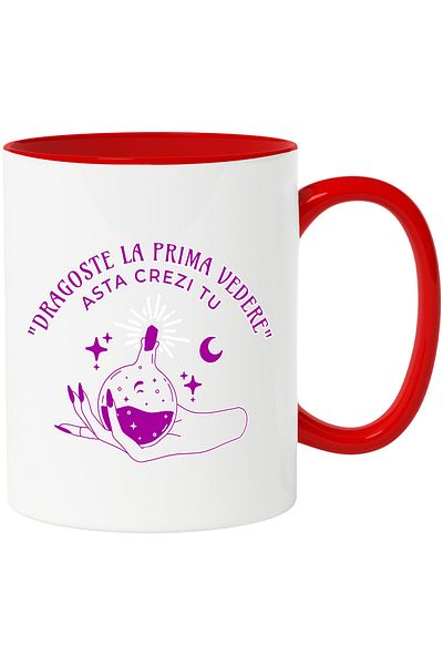 StoryGift Romania Magic Potion Mug in Hand with Funny Text Love At First Sight That's What You Think, With, STG