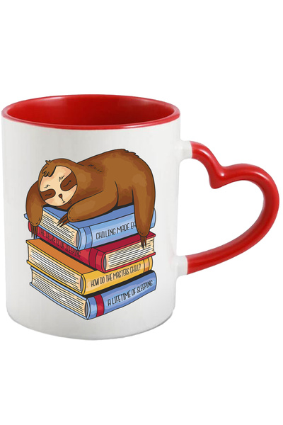 StoryGift Romania Cana Cu Animal, Lenes, Teanc De Carti, Somn, Relaxare, Multicolor 330 ml, Cerami, Cu ,STG