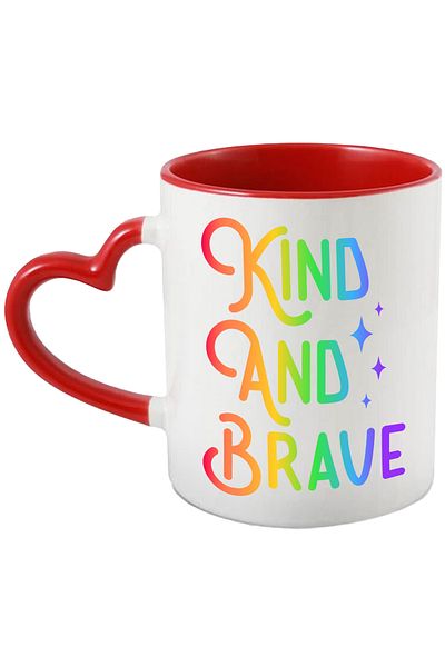 StoryGift Romania Cana cu stelute si 2 calitati scrise in limba engleza "Kind and brave" - bun si , Cu ,STG