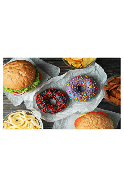 StoryGift Romania Tablou Canvas Mancare Fastfood Delicioasa Pe O Masa Rustica...