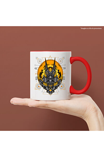 StoryGift Romania Mug With Anubis, Mecha, Robot, Sci Fi, Flames, Sphere, God, Multicolor 330 ml, Ce, Cu, STG.