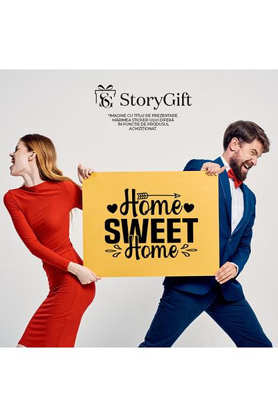 StoryGift Romania Sticker Autocolant 70CM Exterior pentru cei bucurosi ca s-au intors acasa cu mesaj in engleza