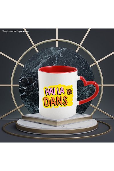 StoryGift Romania Let's Dance Mug globe disco party dance lovers, 330ml, Ceramic with Handle, With,STG