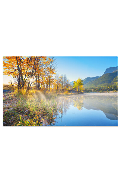 StoryGift Romania Tablou Canvas Peisaj In Timpul Rasaritului, Toamna, Arbori,...