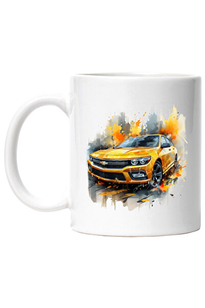 StoryGift Romania Cana Cu Masina, Chevrolet, Watercolor, Vopsea, Faruri, Mult...