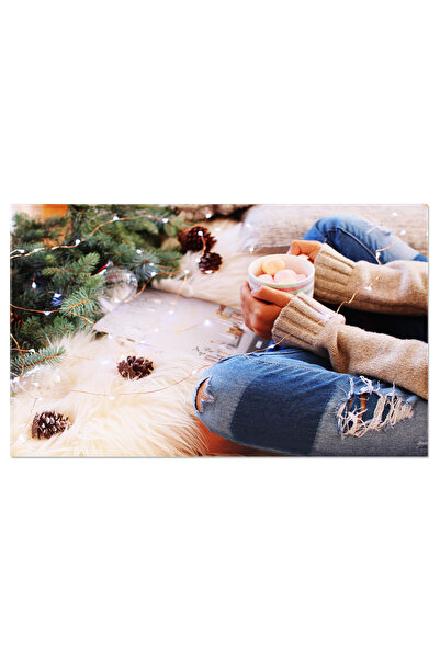 StoryGift Romania Tablou Canvas: Close-up Al Unei Fete Langa Un Brad De Craci...