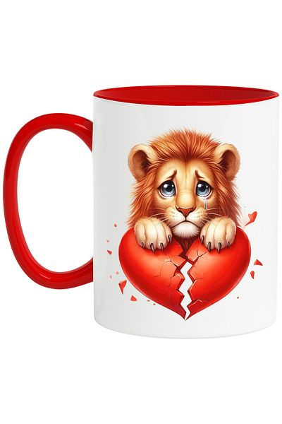 StoryGift Romania Cana Cu Un Leut Trist Care Tine O Inima Rupta, Ilustratie, Dezamagire, Despartir, Cu ,stg