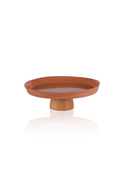 The Mia Limoges Ahşap Ayaklı Tabak Terracota 22x6 cm