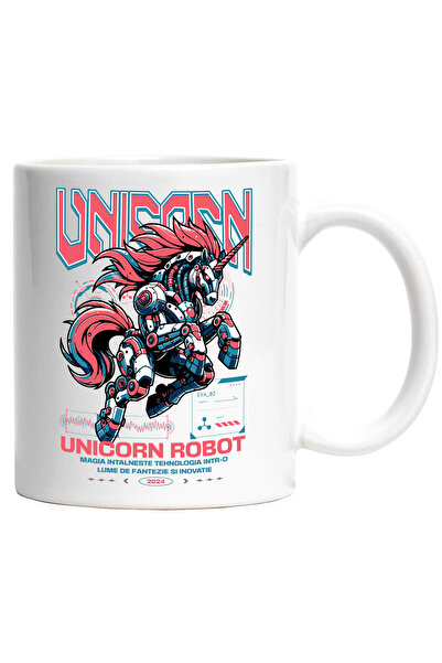 StoryGift Romania Cana Unicor Robot Curcubeu Robot , 330ml, Ceramic Cu Maner ...