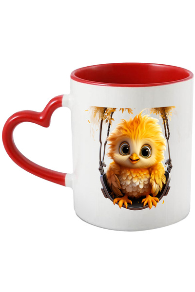 StoryGift Romania Cana Cu O Mica Pasare Incantata, Ilustratie, Galbena, Se Da...