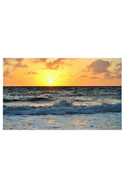 StoryGift Romania Tablou Canvas: Valuri La Apus De Soare Pe Plaja