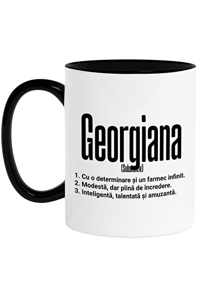 StoryGift Romania Mug With Georgiana's Name, and Motivational Message, Determ...