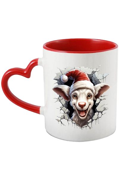 StoryGift Romania Mug with a little animal sticking its head out of a destroyed wall | illustration | ve, Cu,STG.