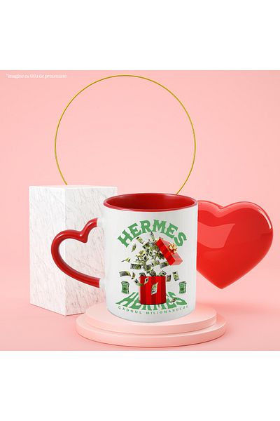 StoryGift Romania Mug __ - Millionaire's Gift, 330ml, Ceramic with Red Heart Handle, With Handle I,STG.
