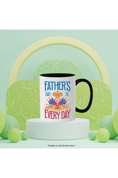 StoryGift Romania Mug With Message In English Father's Day Is Everyday, Gun, Multicolor 330 ml, Ceram, With