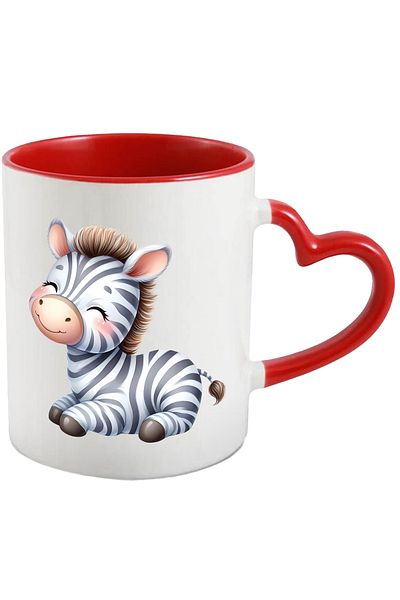 StoryGift Romania Mug with a happy zebra | illustration | be good | nature | jungle | freedom, With ,STG