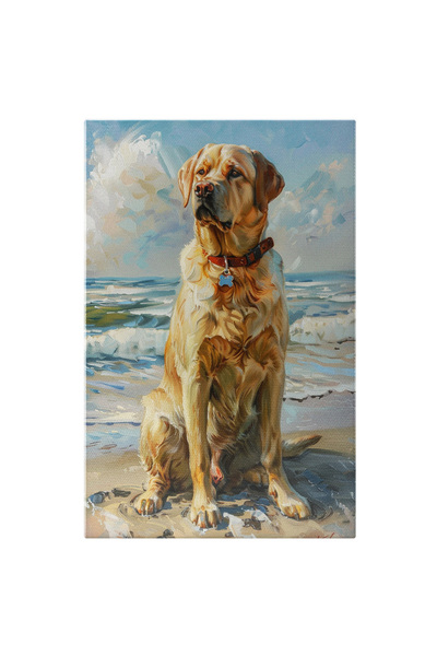 StoryGift Romania Tablou Canvas Cainele Cu Zgarda Rosie Si Ochi Caprui Sta Pe...