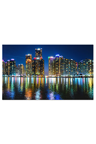 StoryGift Romania Tablou Canvas: Busan Nocturn, Arhitectura Moderna, Orasul M...