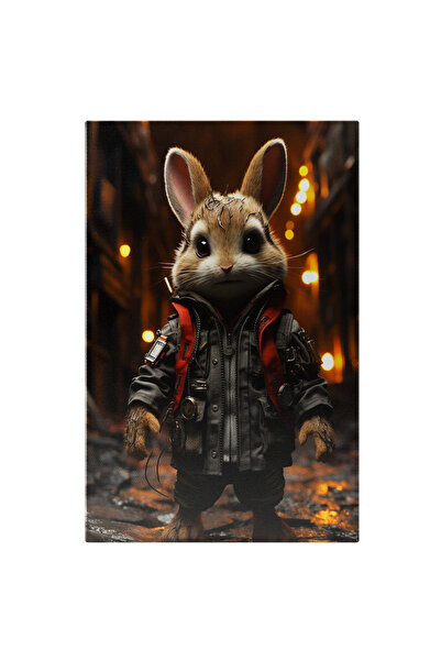 StoryGift Romania Tablou Canvas: Salvatorul Străzilor De Veverița Cosmopolită Nocturnă Pictura Digitala