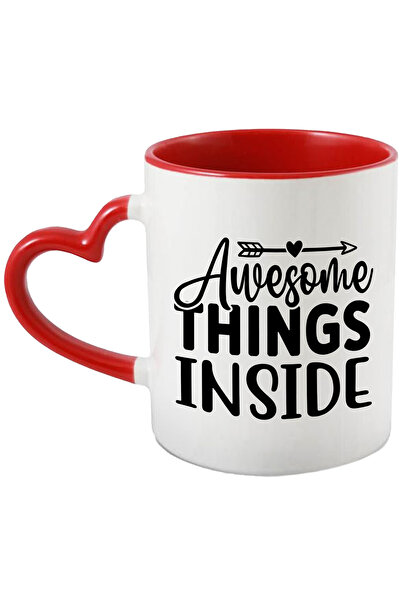 StoryGift Romania Cana cu inimioara si mesajul in engleza "Awesome things inside" - lucruri uimito, Cu ,STG