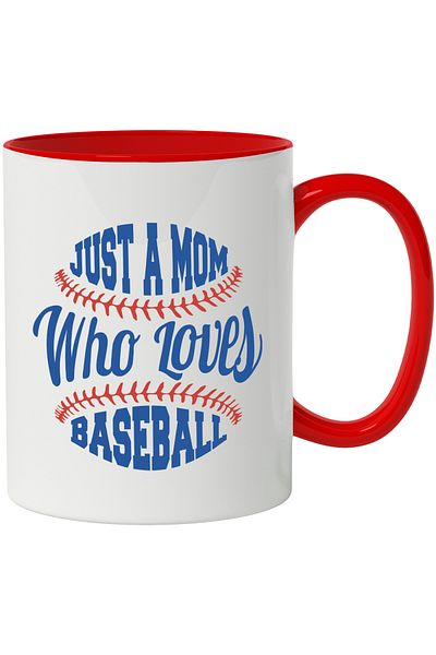 StoryGift Romania Mug With Message In English Just A Mom Who Loves Baseball, Ball, Multicolor 330 ml, With ,STG