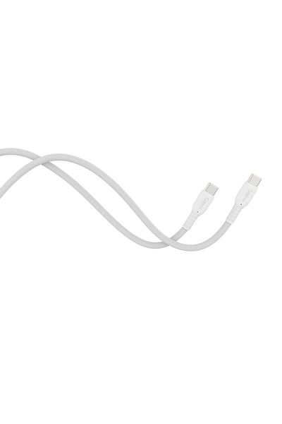 Gizmo Qizmo USB-C To USB-C Charging Cable White Fabric