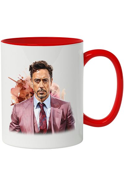 StoryGift Romania Mug With Robert Downey Jr, Famous Actor, Movies, Series, Multicolor 330 ml, Wax, With ,STG