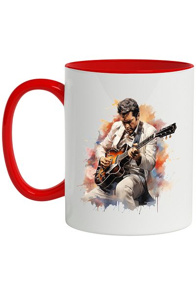 StoryGift Romania Mug With Elvis Presley, Famous Singer, Actor, Guitar, Artist, Multicolor 330 m, With ,STG.