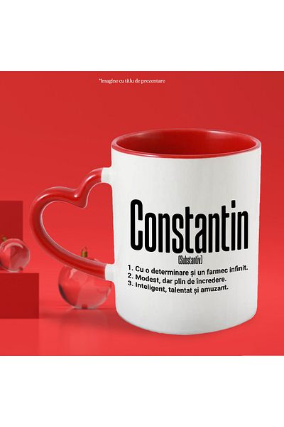StoryGift Romania Mug With The Name Constantin, Determination, Modest, Intelligent, Funny, Personalize, With ,STG.