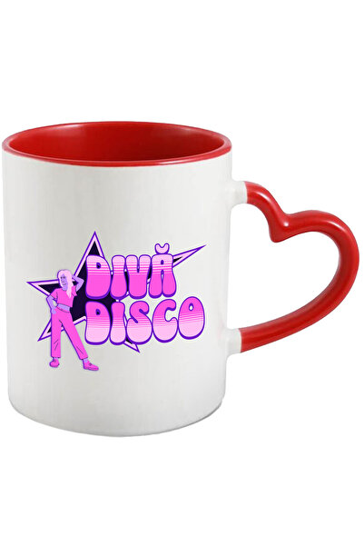StoryGift Romania Cana Disco Diva femeie gata de petrecere distractie, 330ml, Ceramica cu Maner In, Cu ,STG