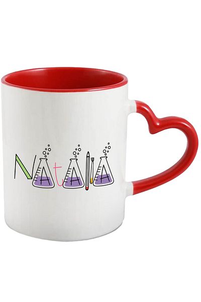 StoryGift Romania Mug With Name Natalia, School, Chemistry, Subjects, Algebra, Geometry, 330ml, Wax, With,STG