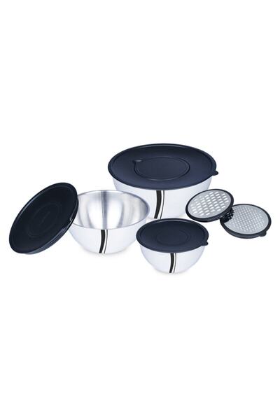 ALBETTO Ambition 9 Piece Mixing & Storage Container Set with Grater Apparatus