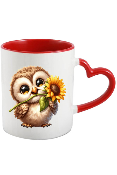 StoryGift Romania Cana cu o bufnita micuta care tine o floare | ilustratie | ...